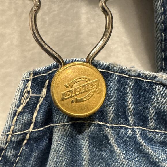 Dickies Dungarees Adult 42x28 Blue Overalls Bib Denim Work Wear Carpenter Mens - Picture 7 of 12